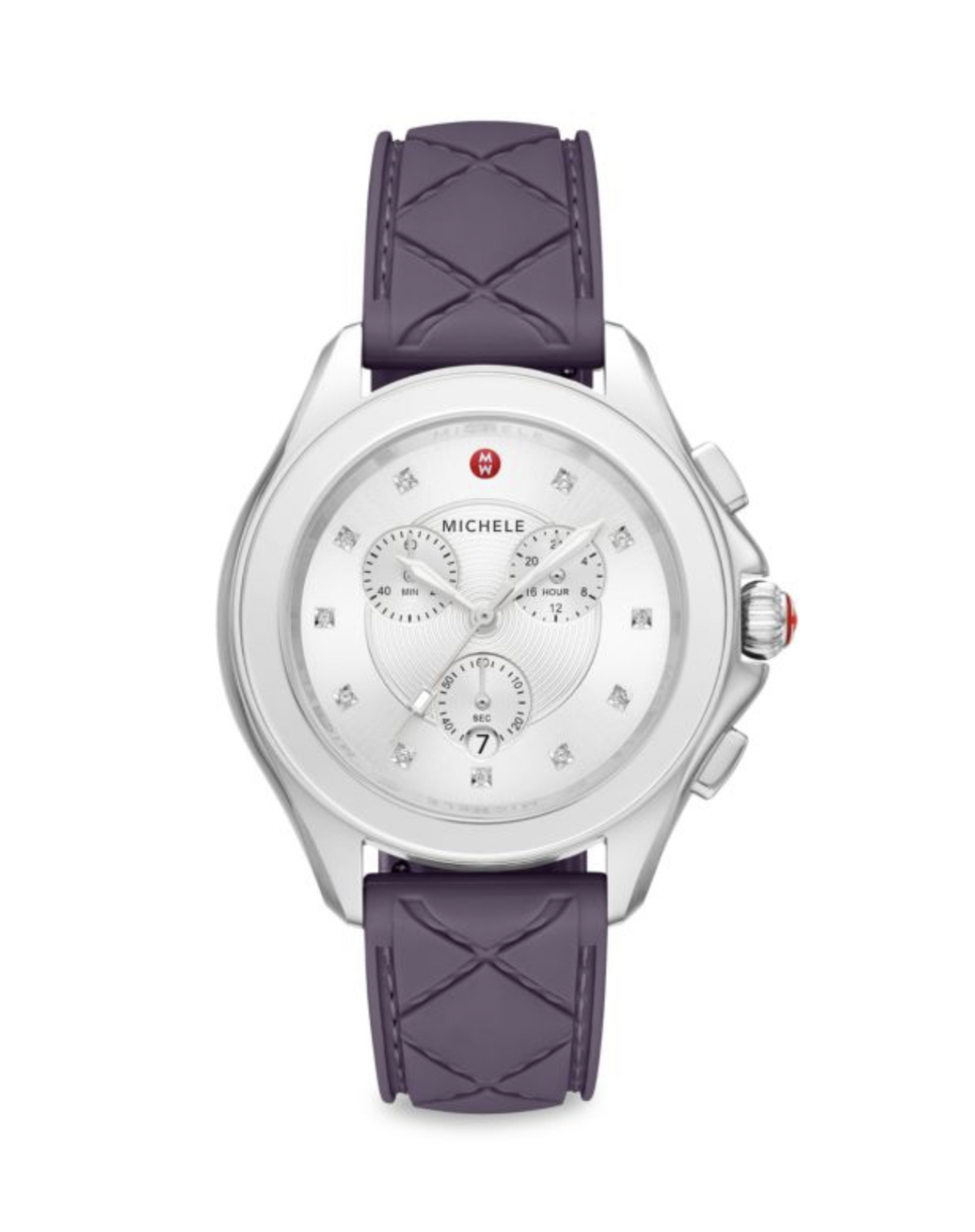 Michele women’s cape chronic violet silicone watch, 38mm