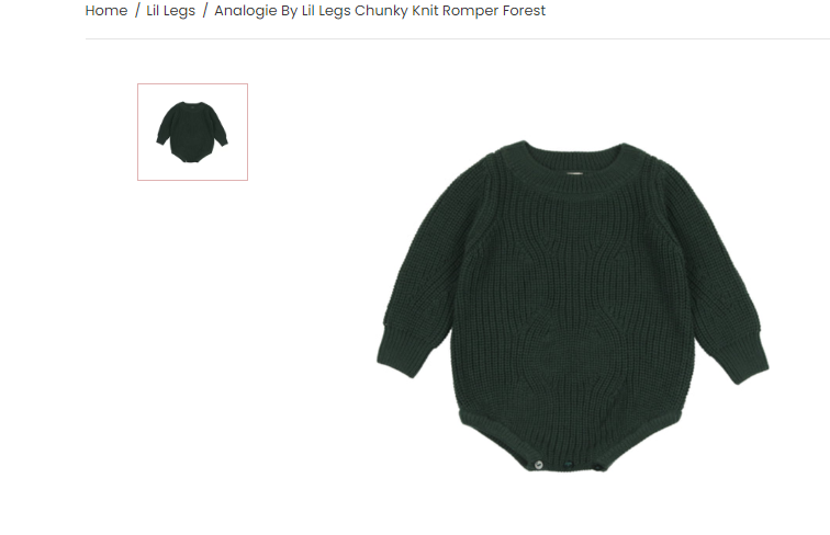 Analogie By Lil Legs Chunky Knit Romper Forest