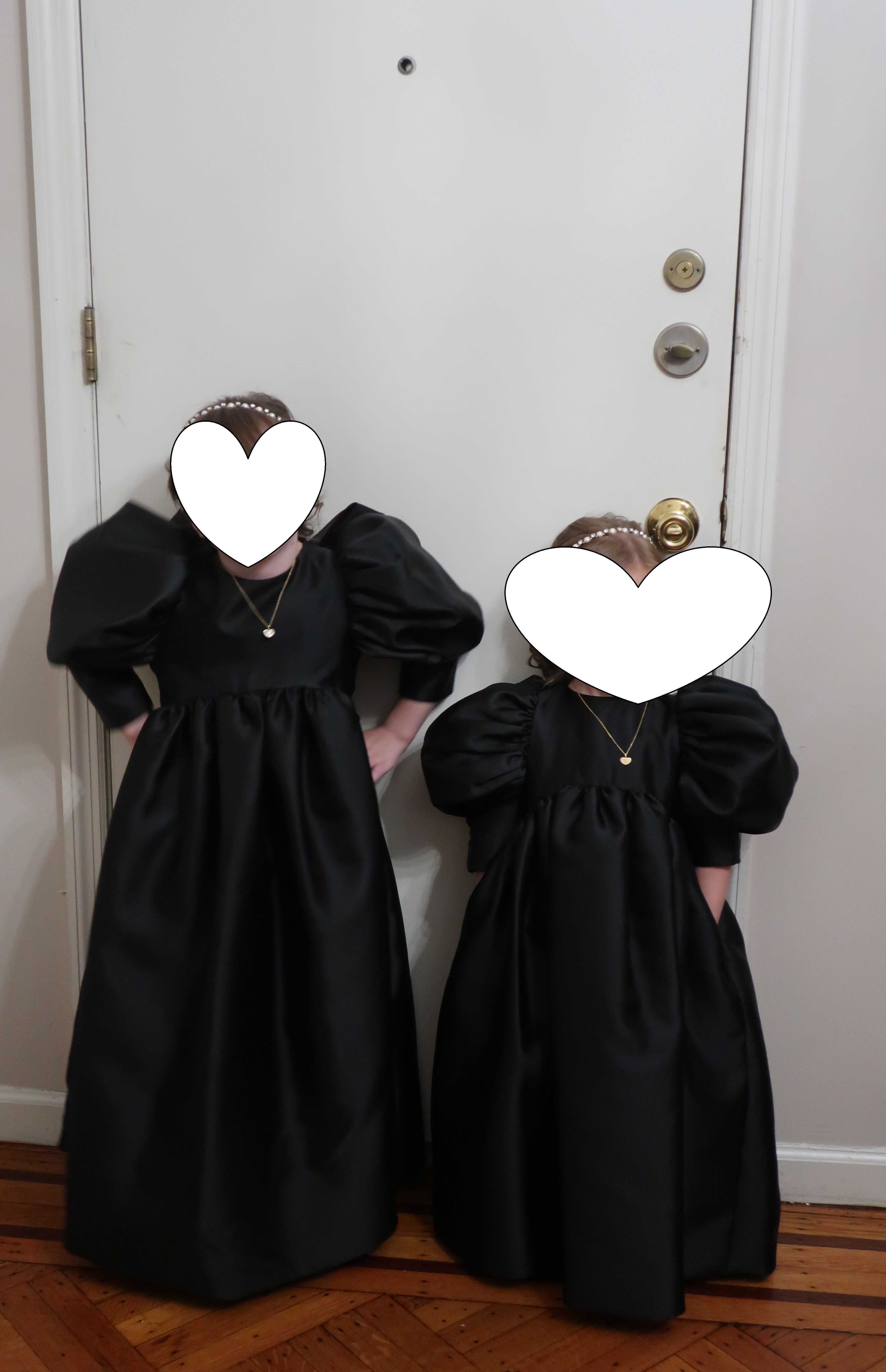 2 Girls Mummymoon black gowns
